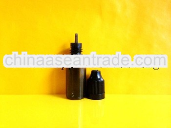 10ml black plastic bottle with black thin tip for E-cigarette