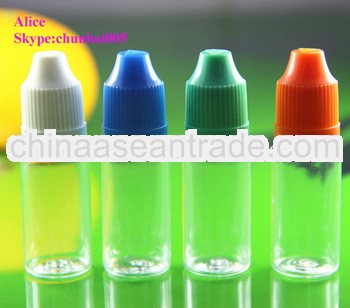 10ml colored childproof bottles for eliquid with long thin tip,SGS and TUV