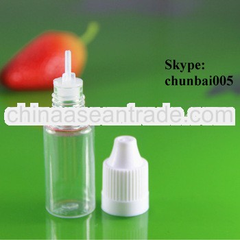 10ml empty e-liquid bottle childproof with long thin tip SGS and TUV