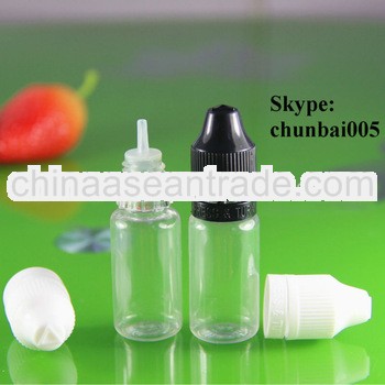 10ml eye drop bottle with childproof and tamper evident cap with long thin tip