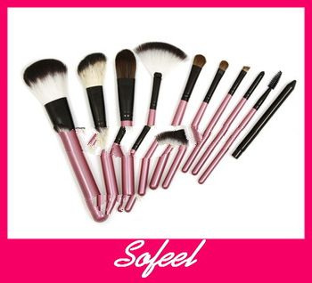 10pcs animal hair colorful dense makeup brush set