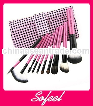 10pcs hot sale pink durable cosmetic brushes set