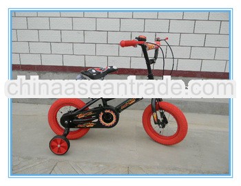 12''black color with caster wheel orange tyre rim low price kid bike bicycle,children bmx bi
