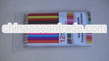 12 crayon color pencil set in PVC bag (EN71-3,ASTM4236)