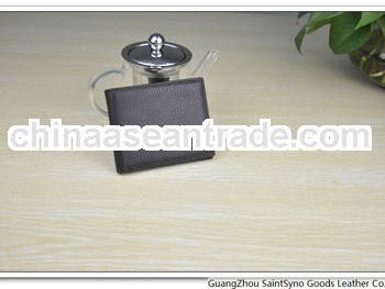 13049 Compact black genuine leather wallet