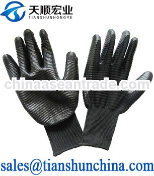 13 gauge polyester nitrile coated Anti cut glove