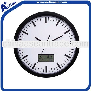 14 inch wall clock with LCD display