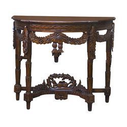 Semi Circle Console Table with Carved