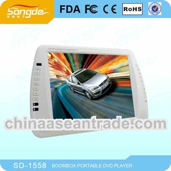 15 inch car portable dvd player with VGA and battery