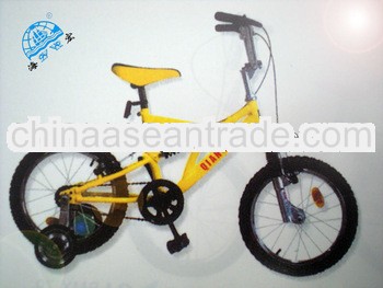 16''Yellow color with rear suspension four wheel sport type baby boy kid bike cycle bmx