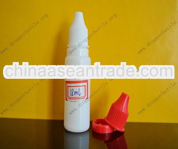 18ml PE white and semilucent e-cigarette liquid bottle with tamper cap