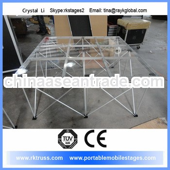 1*1m plexiglass portable stage,folding stage,mobile stage