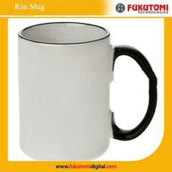 11oz blank sublimation printable color rim mug