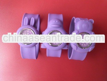 2012 high quality lovely silicone slap watch support OEM
