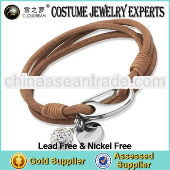 2013 Cheap Fashion Costume Jewelry Brown Leather Bracelet