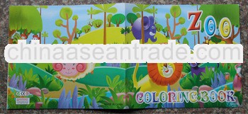 2013 Childrens' Eco-friendly good quality cartoon coloring and sticker book