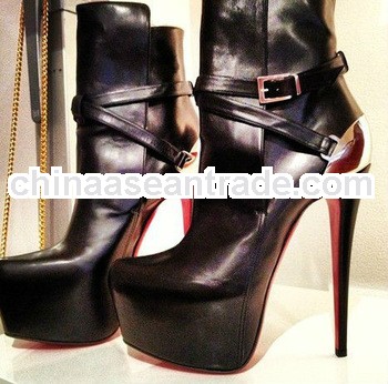 2013 Cool high heel ankle boots with metal plate big size46