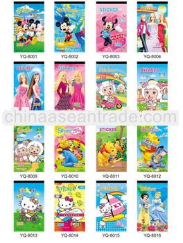 2013 Eco-friendly children cartoon colorful sticker book printing
