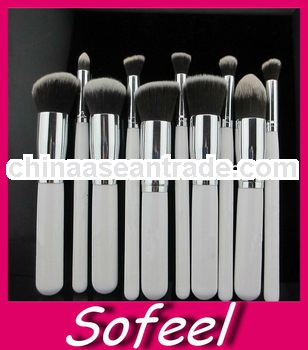 2013 Hot selling Shinny Silver Ferrule Make up Brushes Set Factory