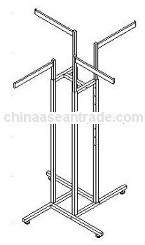 2013 PROMOTION PRODUCTS 4 SIDED SQUARE TUBING DISPLAY RACK WITH TWO STRAIGHT RECT ARMS