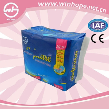 2013 hot sale!!ultra slim sanitary napkin with PE film and reseal tape