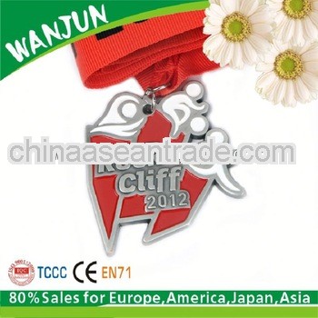 2013 hottest custom metal medal with ribbon