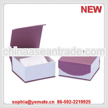 2013 new purple lilac paper cardboard hoop earring gift box with magnetic lid closure