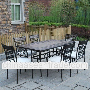 2013 new style dining table and chairs set,ceramic tile mosaic surface outdoor patio furniture,garde