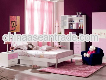 2013 pink princess bedroom furniture suite was made from E1 MDF board and environmental protection p