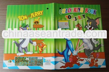 2013 the newest child Eco-friendly cartoon cat & mouse coloring book A4 size
