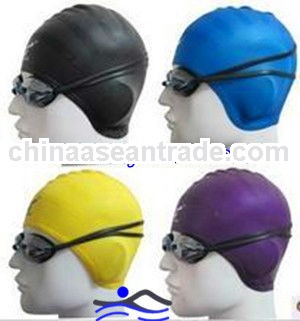 2013 waterproof rubber cheap swimming cap for long hair