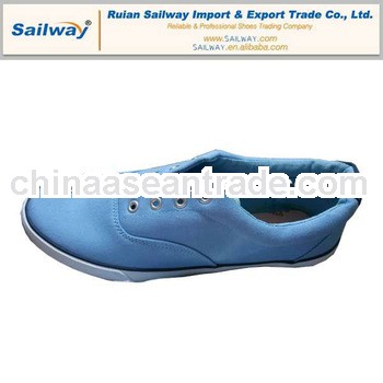 2014 Fashion Canvas Trainer Men Casual Shoes Blue Low Cut Rubber Sole Size 41 - 46