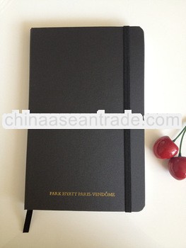 2014 black A5 notebook with elastic band