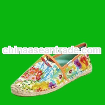2014 flower printing espadrille shoe in high quality