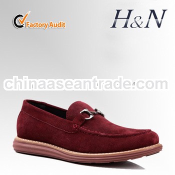 2014 free sample leather casual men shoes