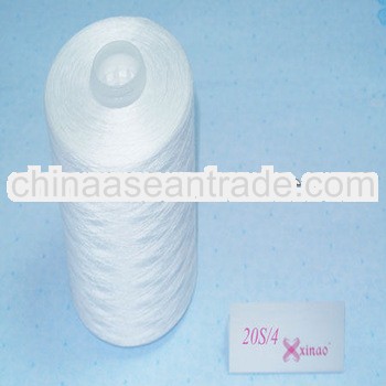 20/4 bobbin cone of spun polyester yarn for sewing in RW and Bright