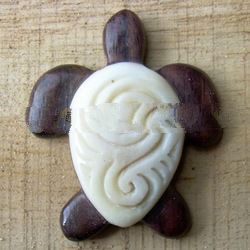 bone carving turtle with sono wood