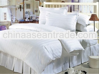 300TC sateen striped queen size hotel bed coverlets