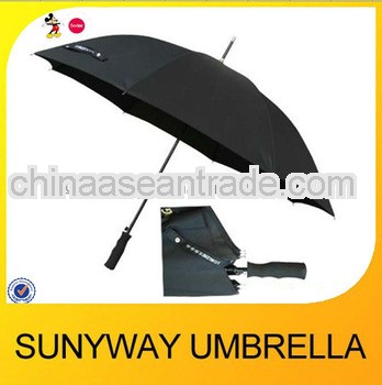 30''*8ribs Automatic Windproof Golf Umbrella Black For Business