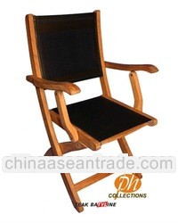 Teak Batyline Folding Arm Chair