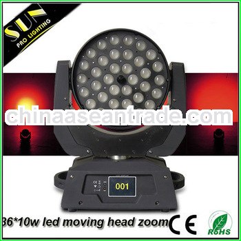 36*10w rgbw zoom 4 in 1 lighting moving head led 36