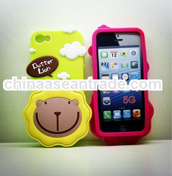 3D cartoon animal design Butter Lion item silicone mobile phone case