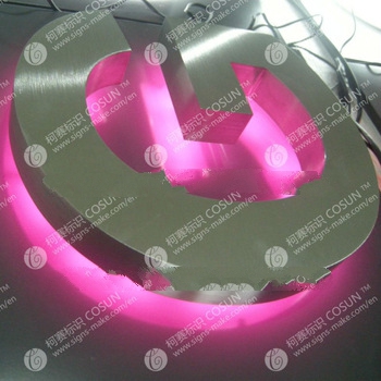3D outdoor hotel pink signage