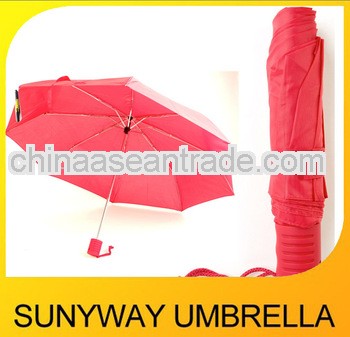 3 Folding Promotional Red Foldable Umbrella