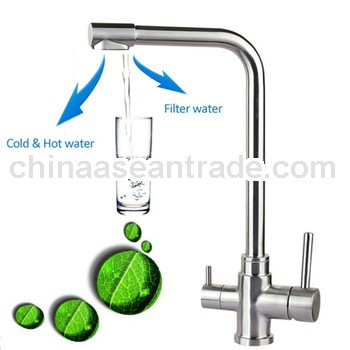 3 way stainless steel wall mounted kitchen taps