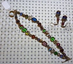 Two Strand PRISM Indian Beads Bracelet with Free Matching Earrings