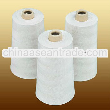 40/2 raw white 100% polyester spun yarn for sewing in cone