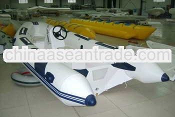 4.2m rigid double fiberglass hull inflatable fishing boat