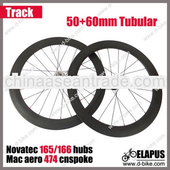 50mm front +60mm rear tubular full carbon track disc bicycle wheel