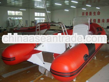 520cm 1.2mm pvc or hypalon inflatable fiberglass boat with outboard engine